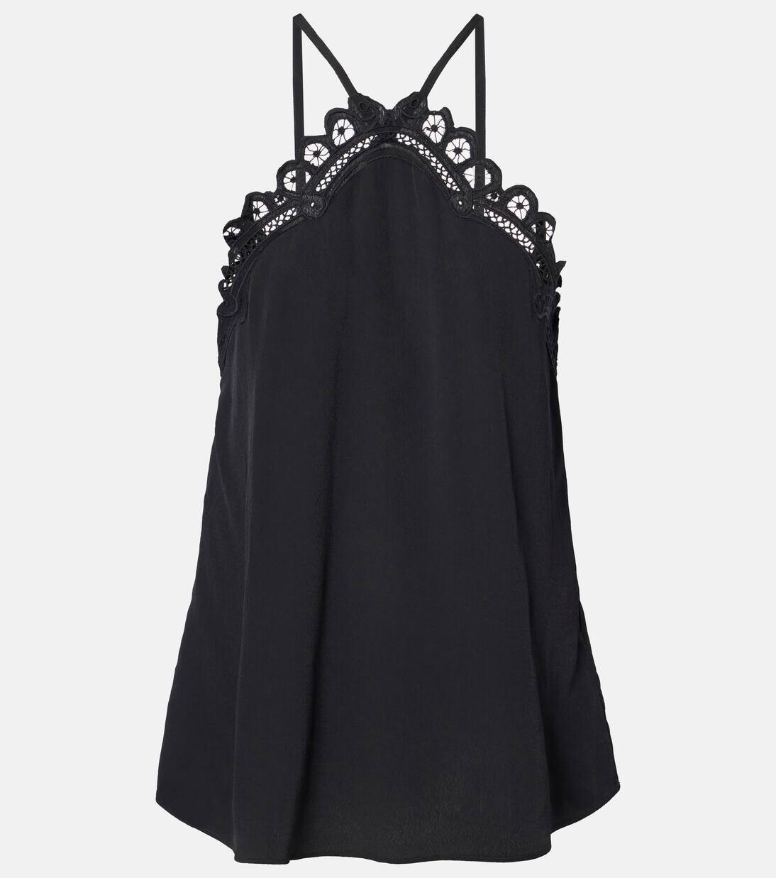 

Топ из вышитого крепа Elva Marant Etoile, черный