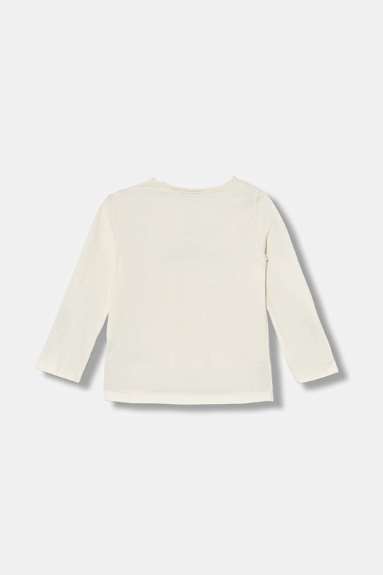 Детская хлопковая кофта с длинным рукавом United Colors Of Benetton, бежевый — фото 2