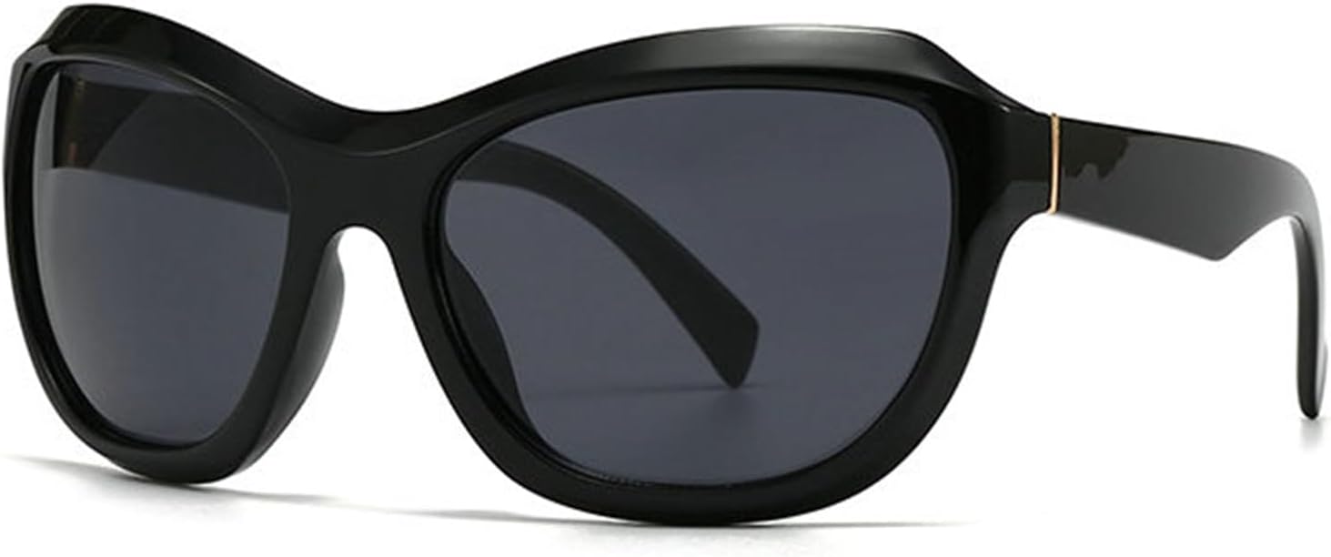 

Модные солнцезащитные очки Hellena Trendy Oversized Y2k для женщин и мужчин, солнцезащитные очки с обтекаемой формой, солнцезащитные очки для активного отдыха в большой оправе S67 helena, C1