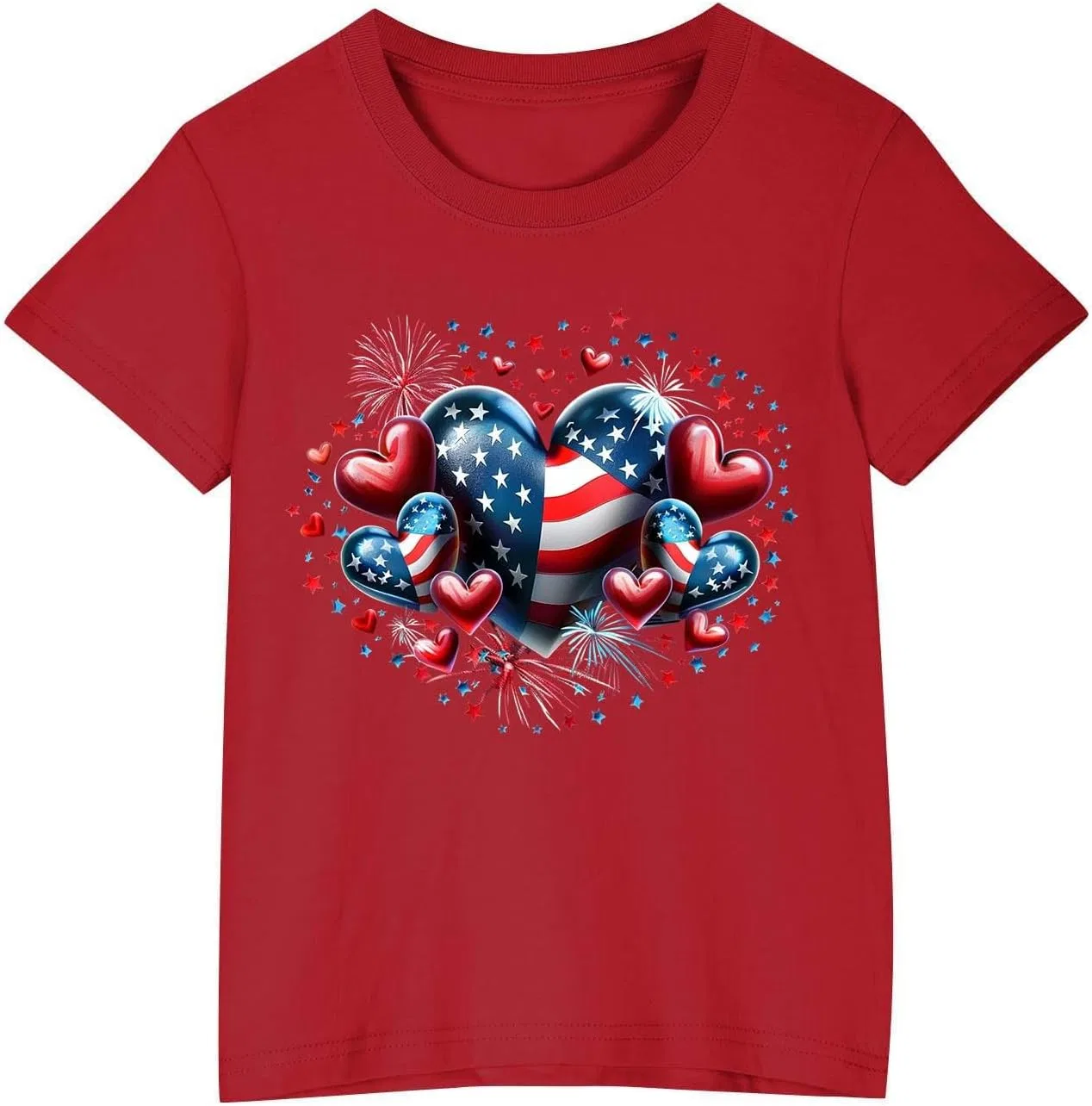 Футболка с коротким рукавом American Flag, Zzalalana, красный