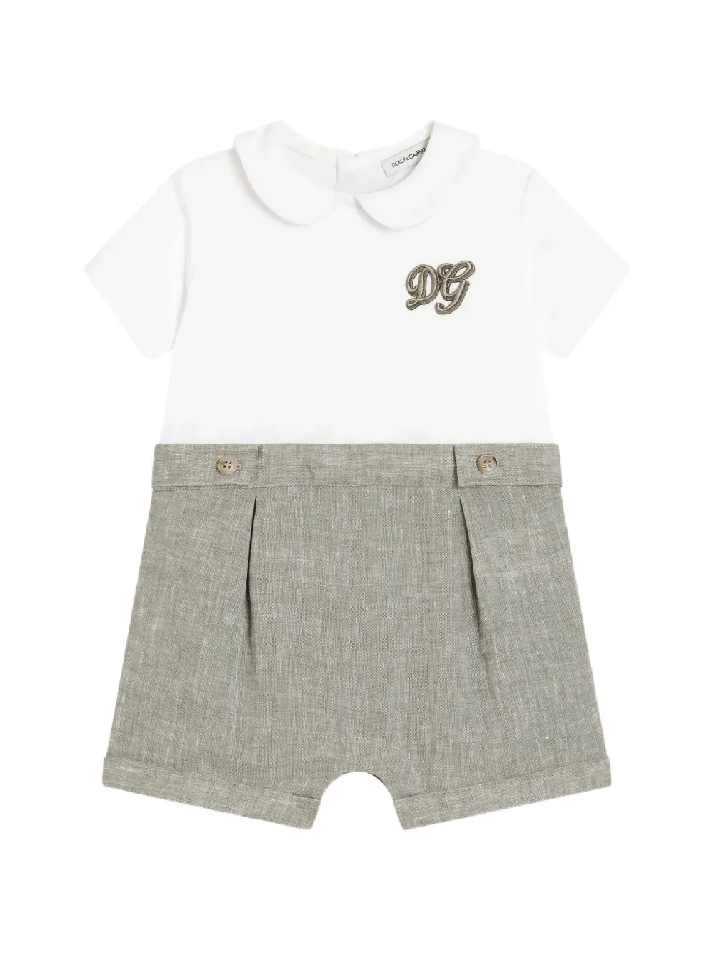 Ромпер с вышивкой DG Dolce & Gabbana Kids, белый