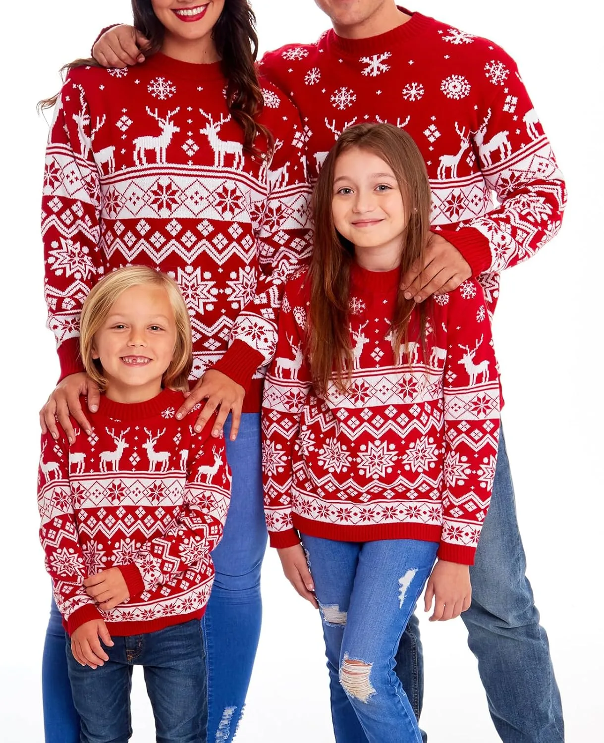 

Семейные рождественские свитера Ugly Knitted Pullover с длинным рукавом MYBFYABO