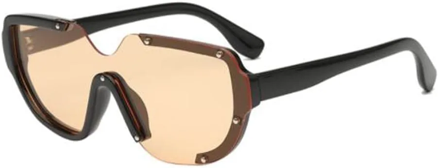 

Солнцезащитные очки унисекс с интегрированными боковыми заклепками из поликарбоната, защита от ультрафиолета, цельная конструкция PUB, Black Frame Yellow Flakes