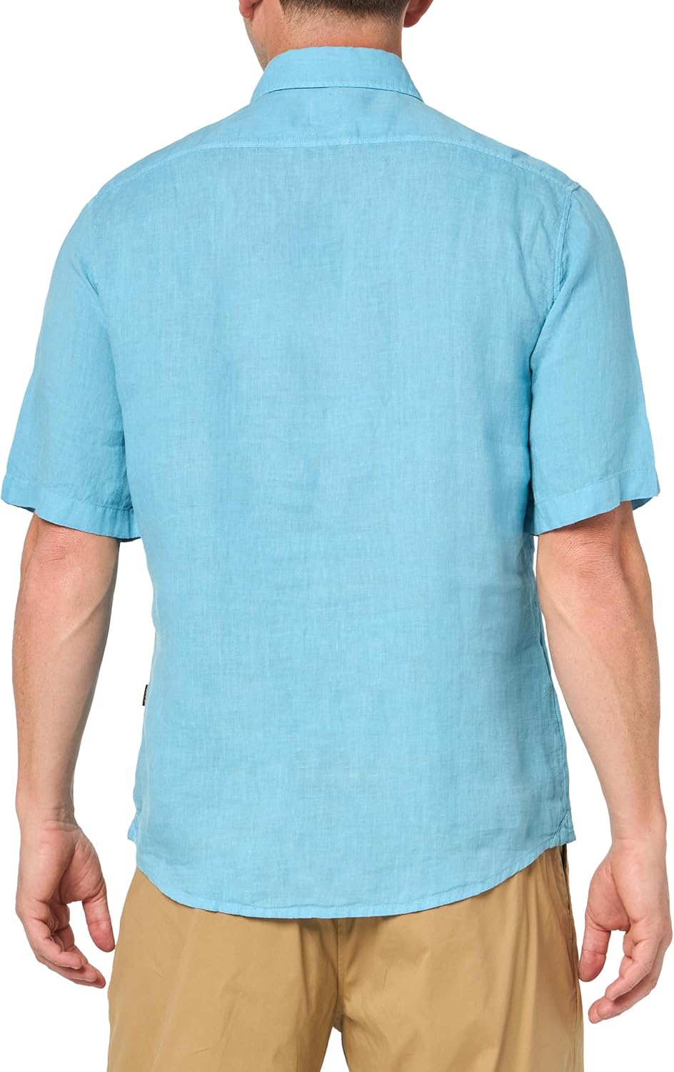 BOSS Мужская рубашка Regular Fit из хлопкового оксфорда с коротким рукавом, Niagara Blue — фото 2