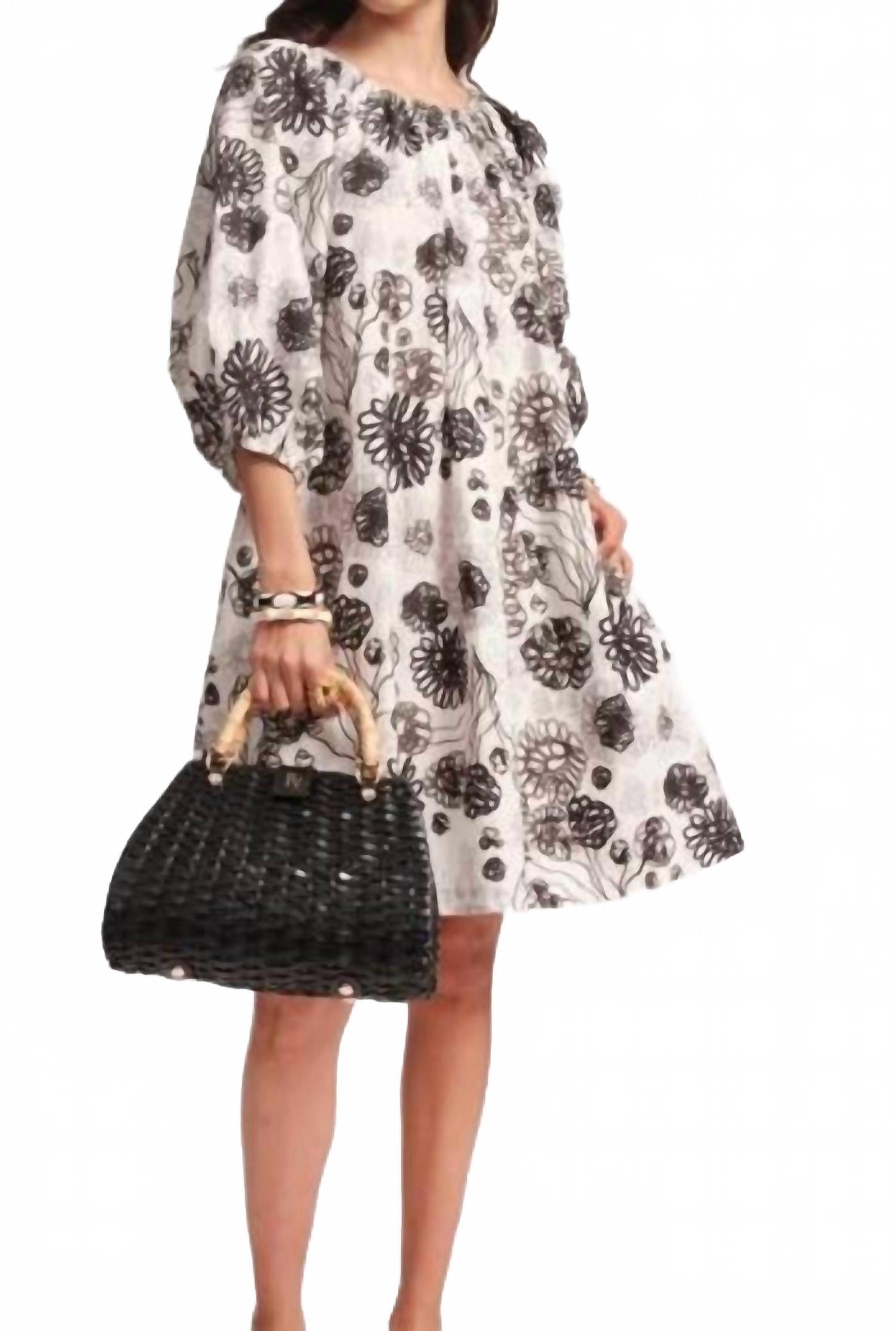 

Черно-белое платье с цветочным принтом Frances Valentine