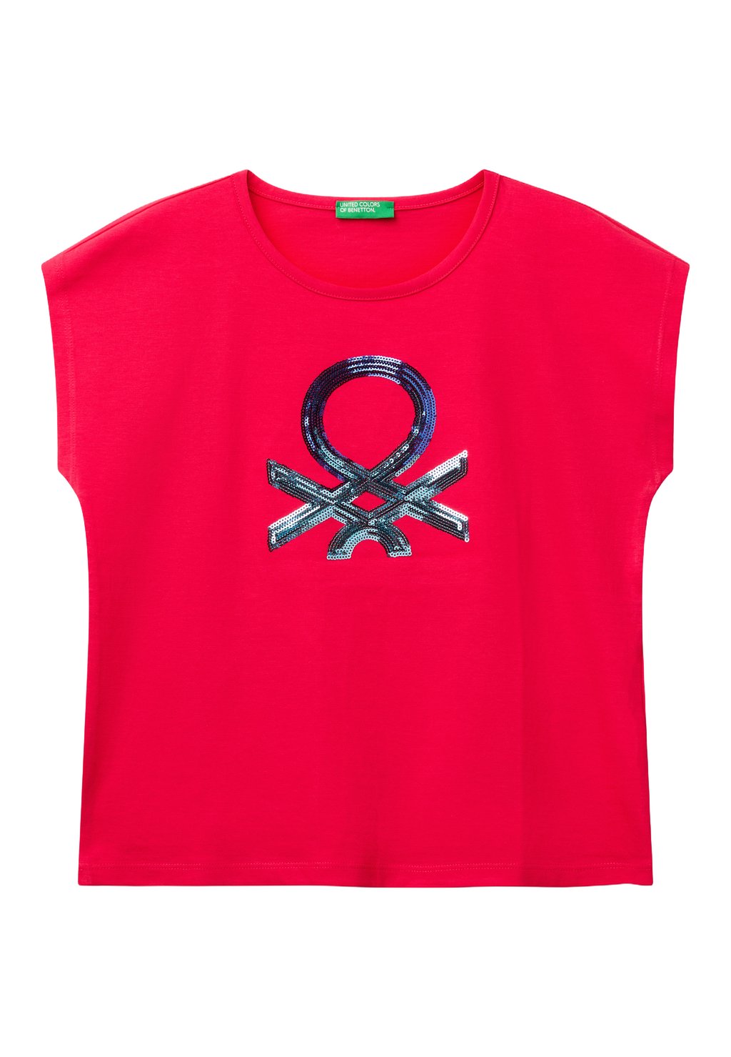 

Топ WITH DROPPED SLEEVES, SHADED-EFFECT United Colors of Benetton, фуксия