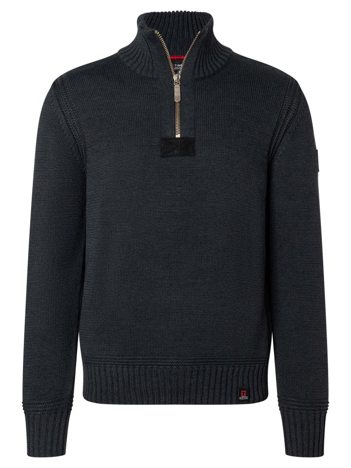 

Высококачественный вязаный свитер с застежкой-молнией черного цвета. Timezone