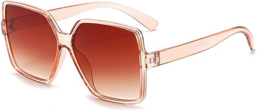 

Солнцезащитные очки с большой оправой и защитой от УФ-излучения, квадратная оправа, ретро-стиль, металлические петли Weloveushop, Transparent Tea Frame Double Tea Flakes