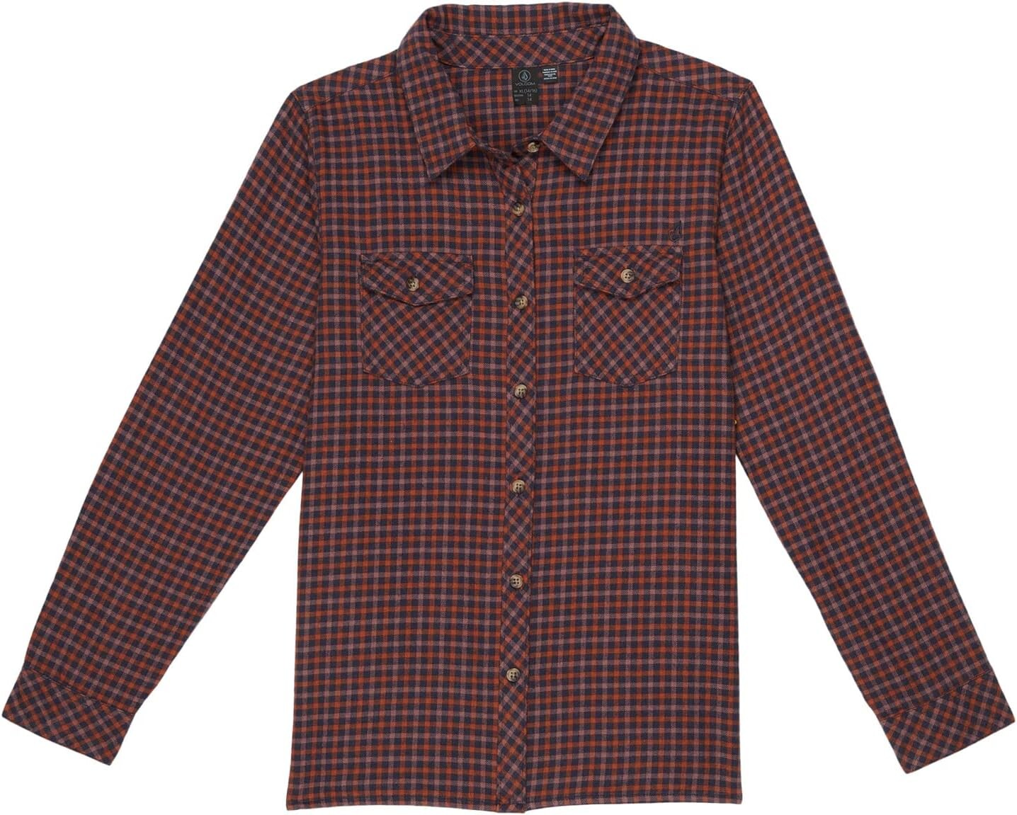 

Рубашка Volcom Getting Rad Plaid Long Sleeve, цвет Midnight Blue