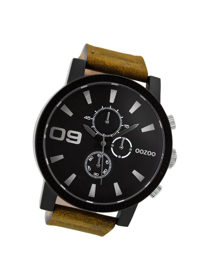 

Аналоговые наручные часы Oozoo Timepieces, коричневые, очень большие (примерно 50 мм)