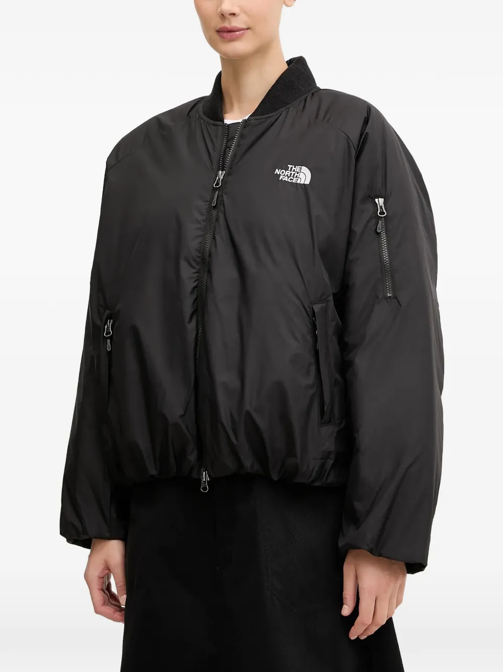 

Бомбер на молнии The North Face, черный