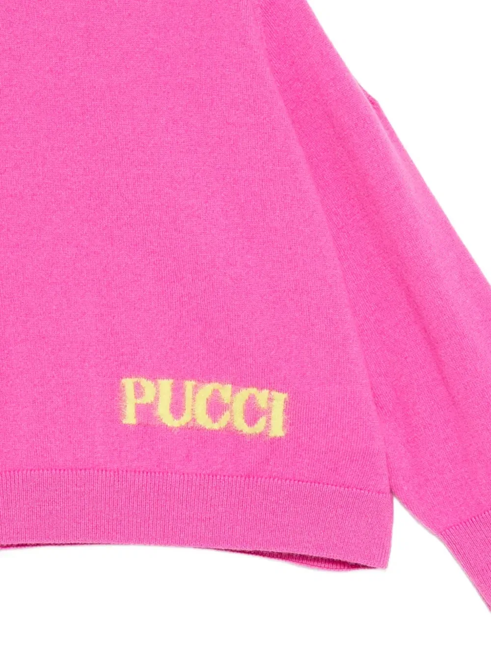 Джемпер с открытыми плечами и логотипом PUCCI Junior, розовый — фото 3
