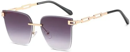 

Большие солнцезащитные очки 2027 года для женщин, модные женские солнцезащитные очки без оправы, серые, для вождения, защита от УФ-излучения UV400 MTZJH, Grey