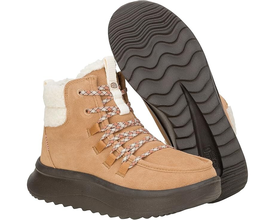 Лоферы Hey Dude Wendy Peak Apres Suede Cozy, цвет Chestnut/Black — фото 3