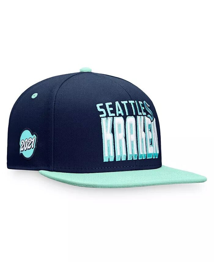 

Мужская темно-синяя двухцветная бейсболка в стиле ретро Seattle Kraken Heritage Fanatics