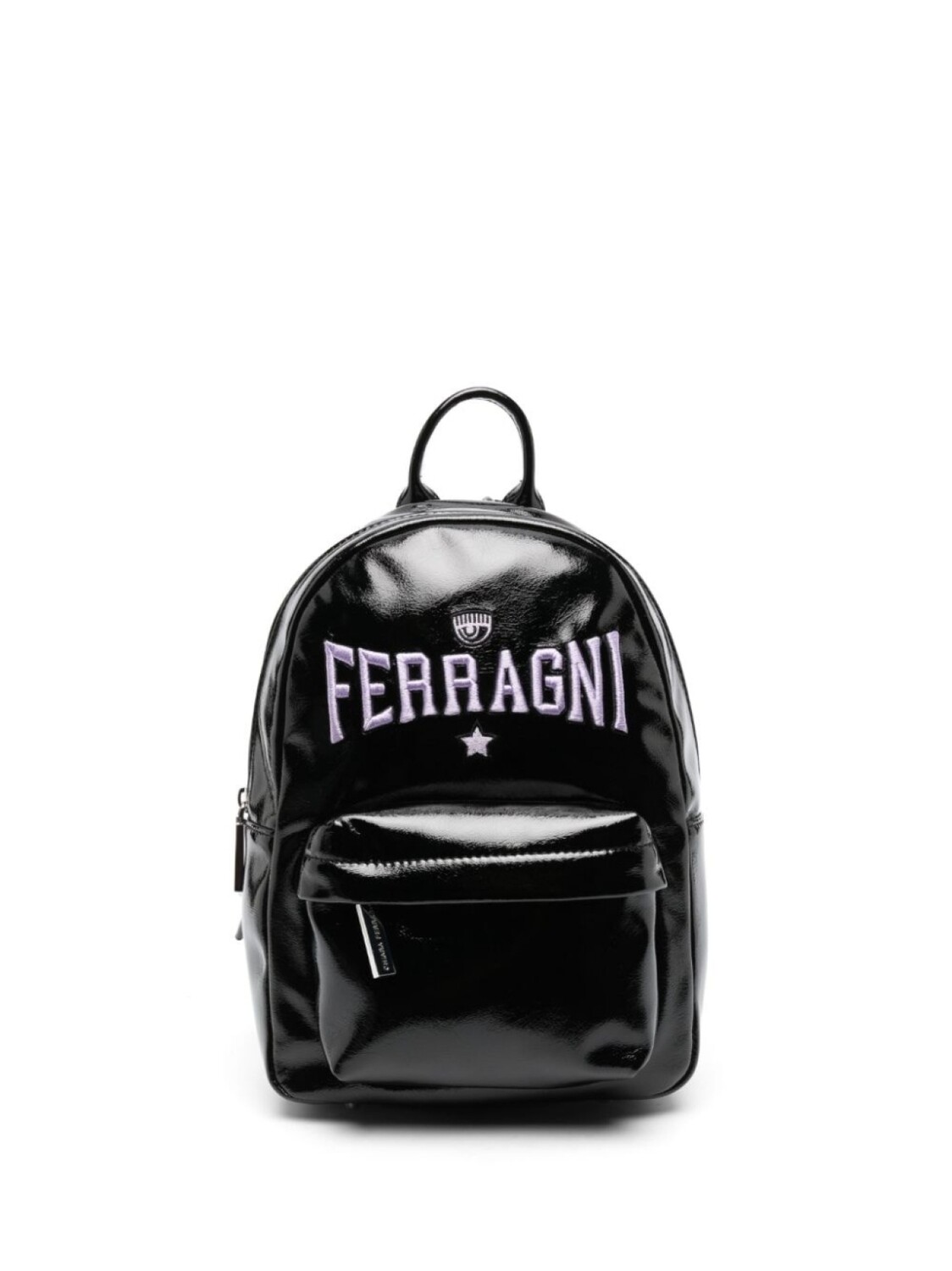 

Chiara Ferragni лакированный рюкзак с нашивкой-логотипом, черный