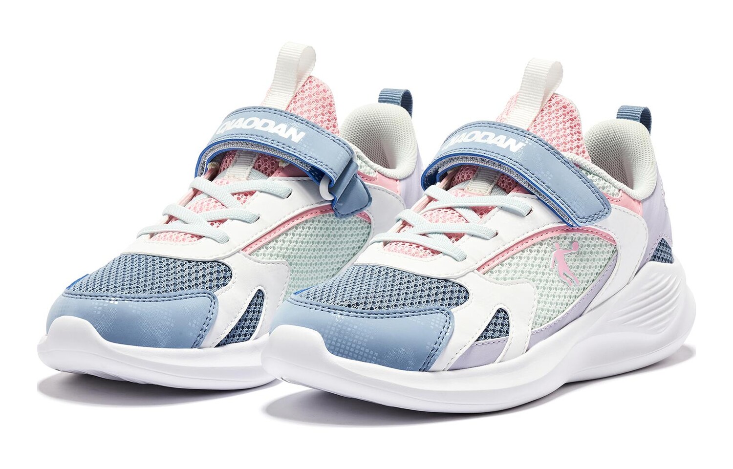 Детские кроссовки GS Low-top розовые/синие Qiaodan — фото 4