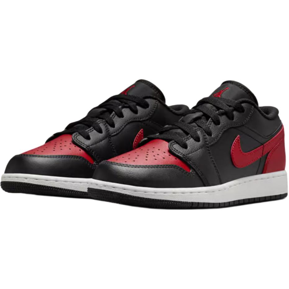 Jordan Air 1 нескользящие износостойкие низкие детские баскетбольные кроссовки black red — фото 4