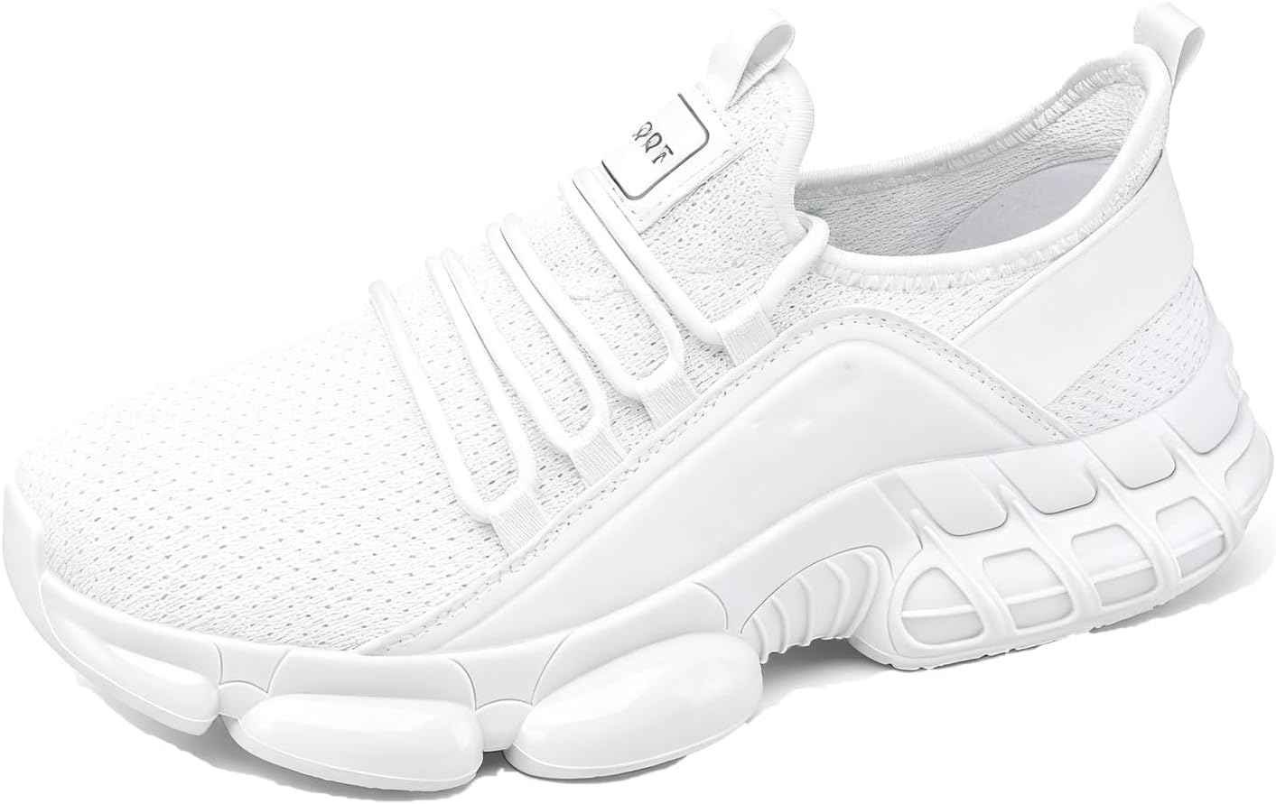 

Мужские сетчатые кроссовки для ходьбы и бега, с шнуровкой, легкие, модные, баскетбольные, удобные, не скользящие, повседневные, для работы, спорта, фитнеса и тенниса Enoegmsd, белый