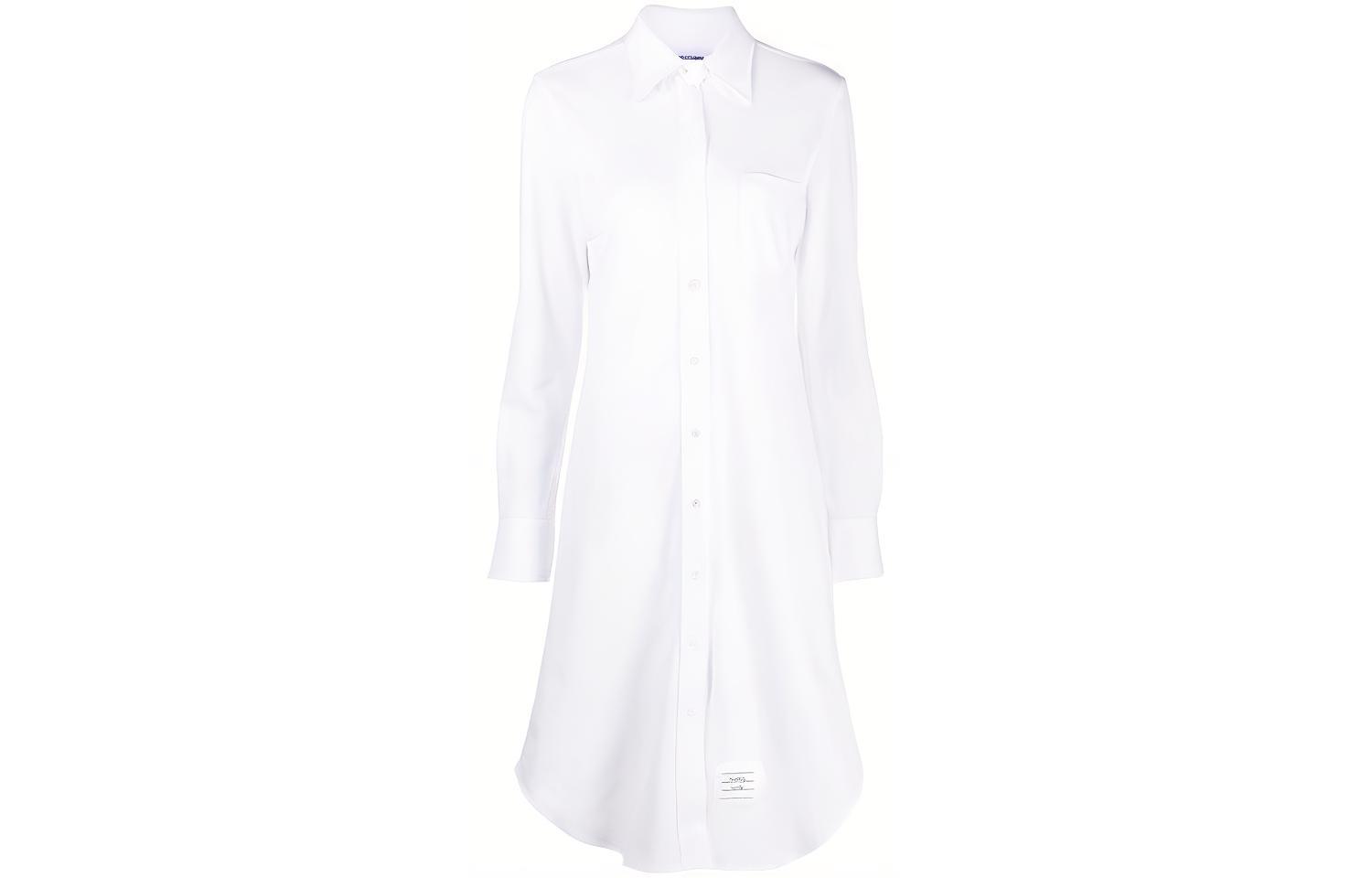 

Хлопковое платье-рубашка THOM BROWNE, белый