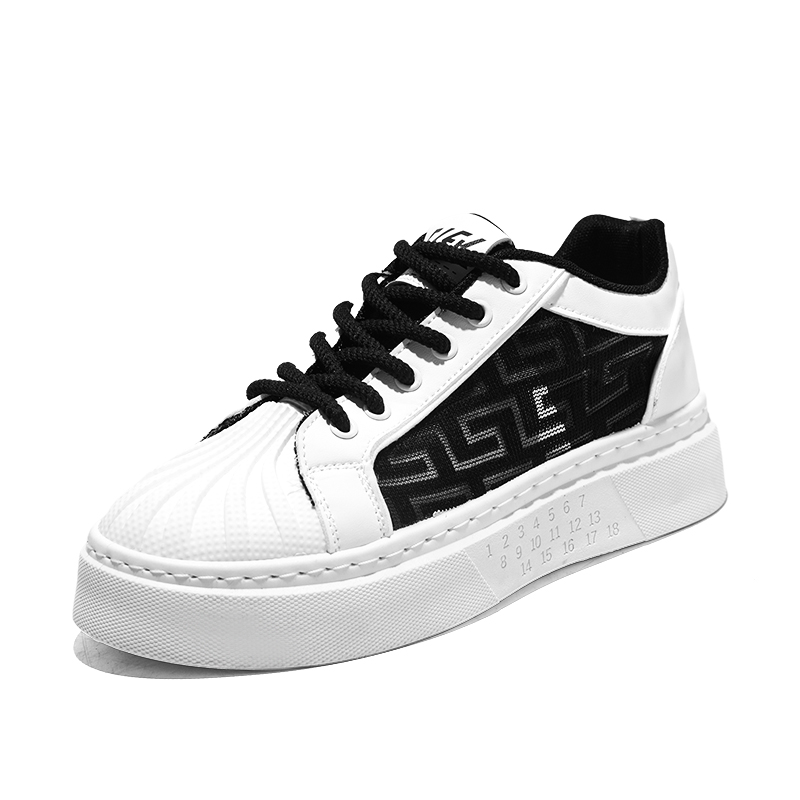 

Boogie Bear Амортизирующие нескользящие износостойкие поддерживающие низкие повседневные туфли с эффектом увеличения роста для мужчин бело-черные, цвет White Black