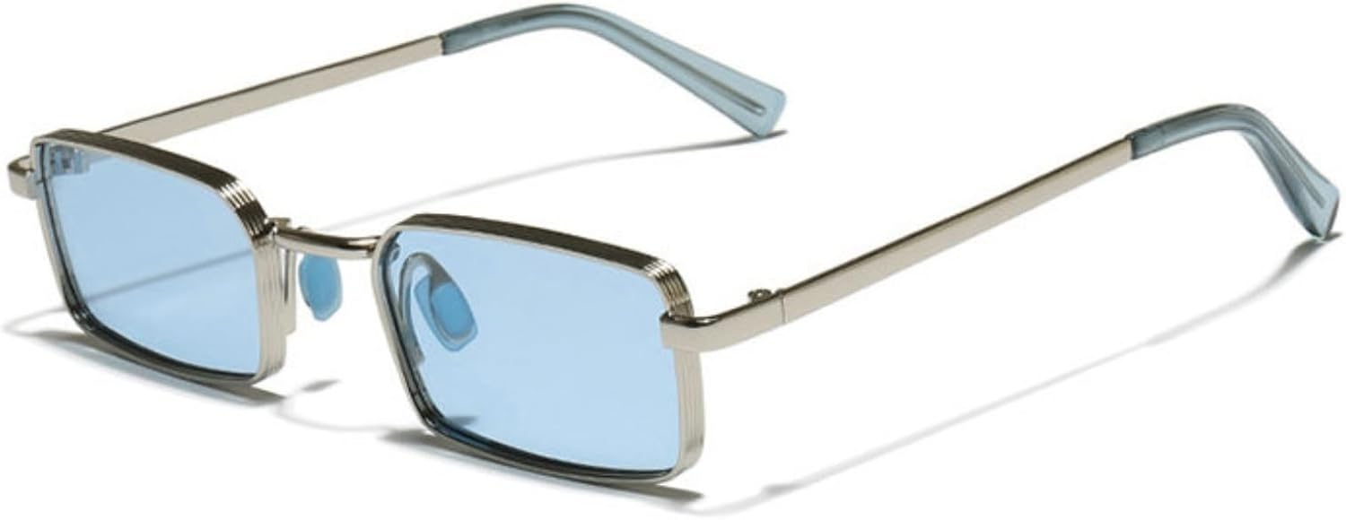 

Солнцезащитные очки COTIA 2026, маленькие, металлические, квадратной формы, для женщин и мужчин, прямоугольная, узкая оправа, ретро, ​​классические солнцезащитные очки, Blue