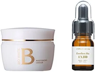 Набор для ухода: крем отбеливающий Bee White и сыворотка с плацентой Excellent Bio, EBiS, 40 г + 10 мл