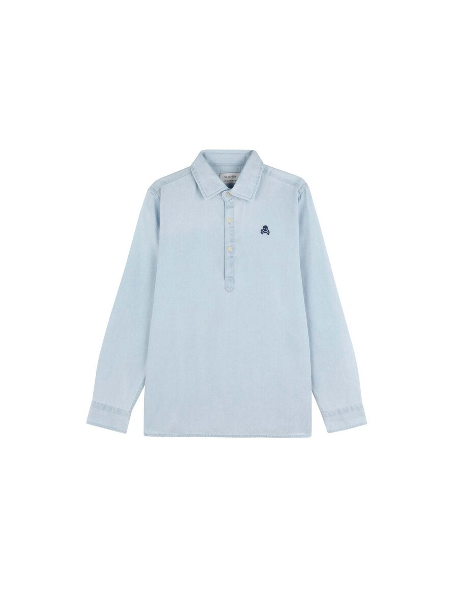 

Рубашка на пуговицах классического кроя Scalpers, Blue denim/Light blue
