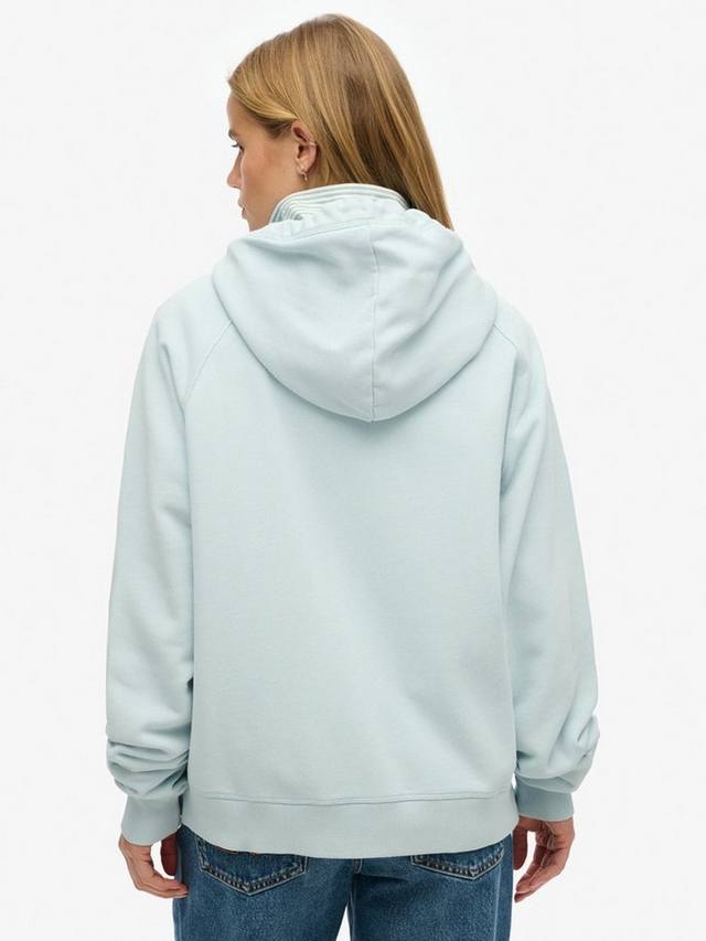 Элегантный худи Essential Logo Oversized из чистого органического хлопка Superdry, Winter Sky Blue — фото 2