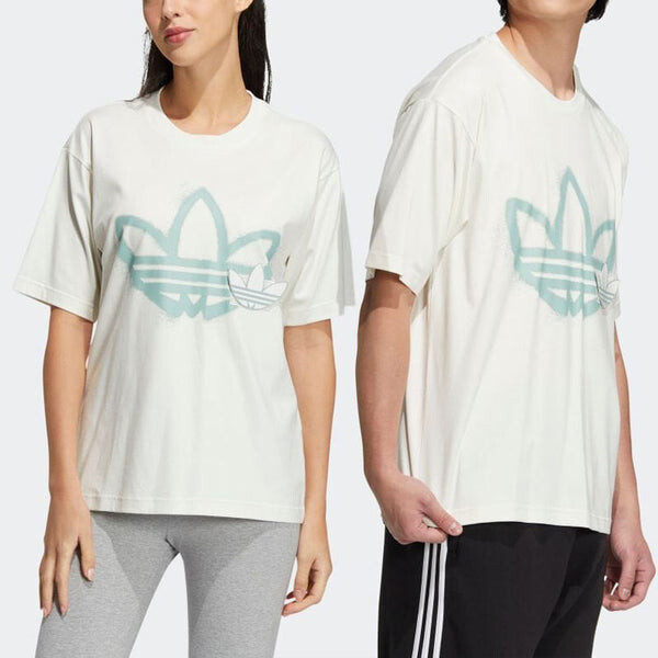 Футболка adidas originals Round Neck Dropped Shoulder Sleeves Large Logo Printing Short Sleeve Unisex White T-Shirt, белый — фото 2