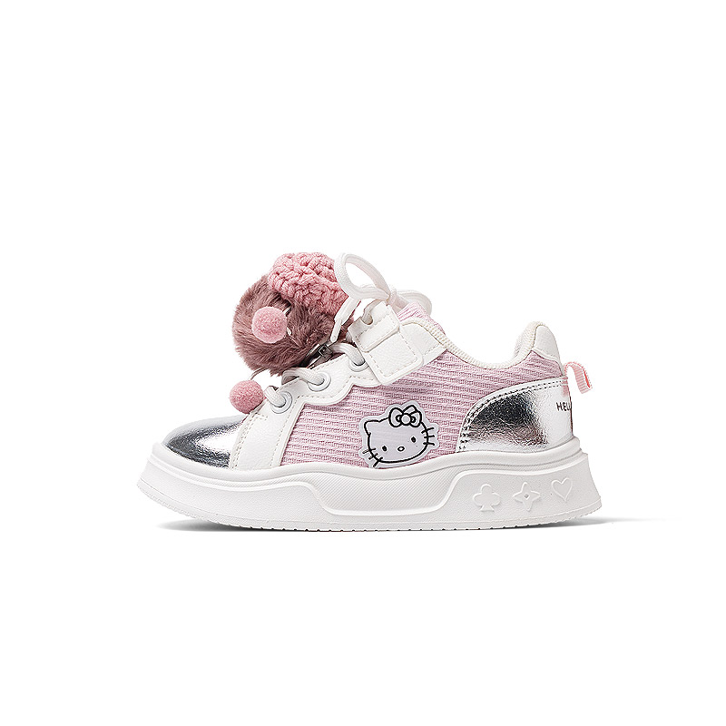 

Hello Kitty Низкие детские туфли для скейтбординга, кожаные, розовые, детские