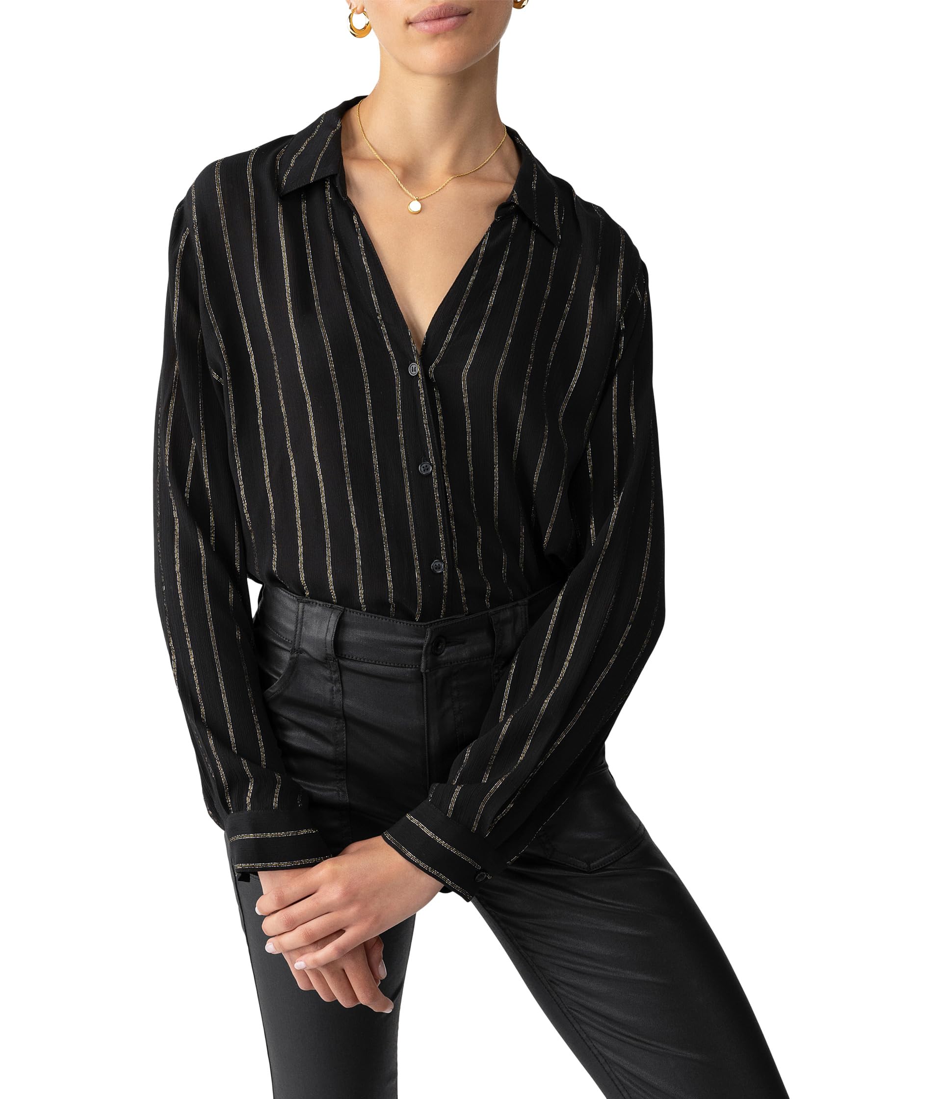 

Рубашка Sanctuary Metallic Shirt, черный