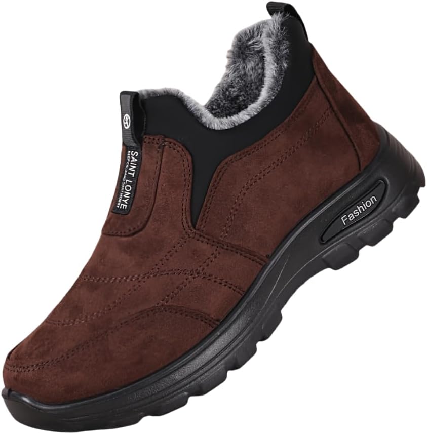 

Мужские зимние ботинки Hhhchpm - теплые и удобные слипоны для походов и повседневной носки, кофейный