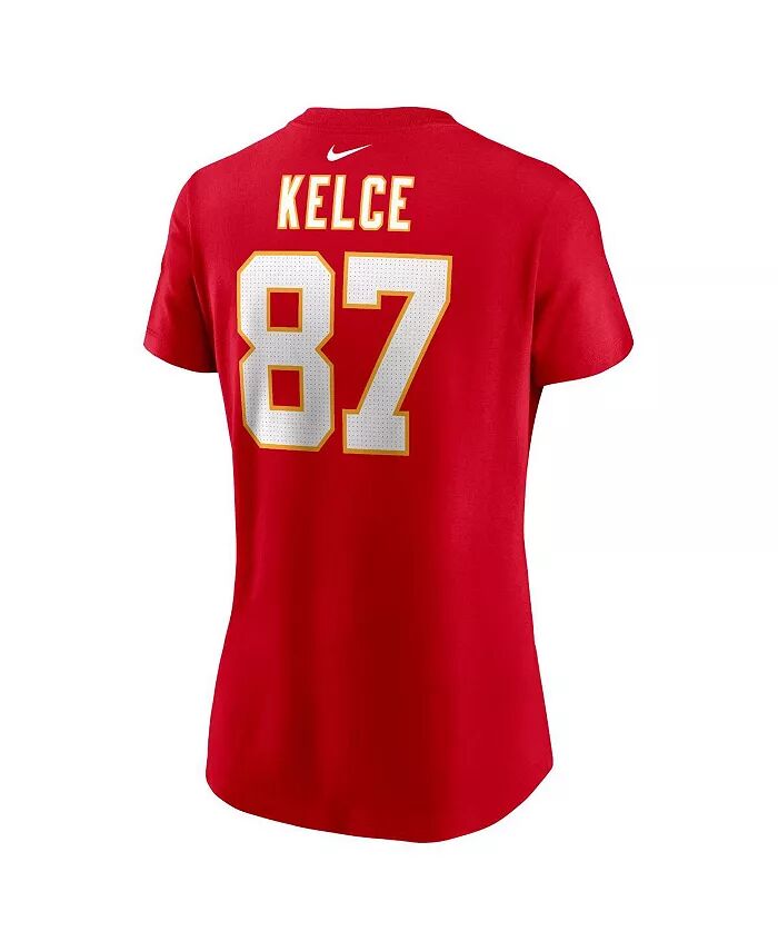 Женская футболка Travis Kelce Red Kansas City Chiefs с именем и номером игрока Nike — фото 2
