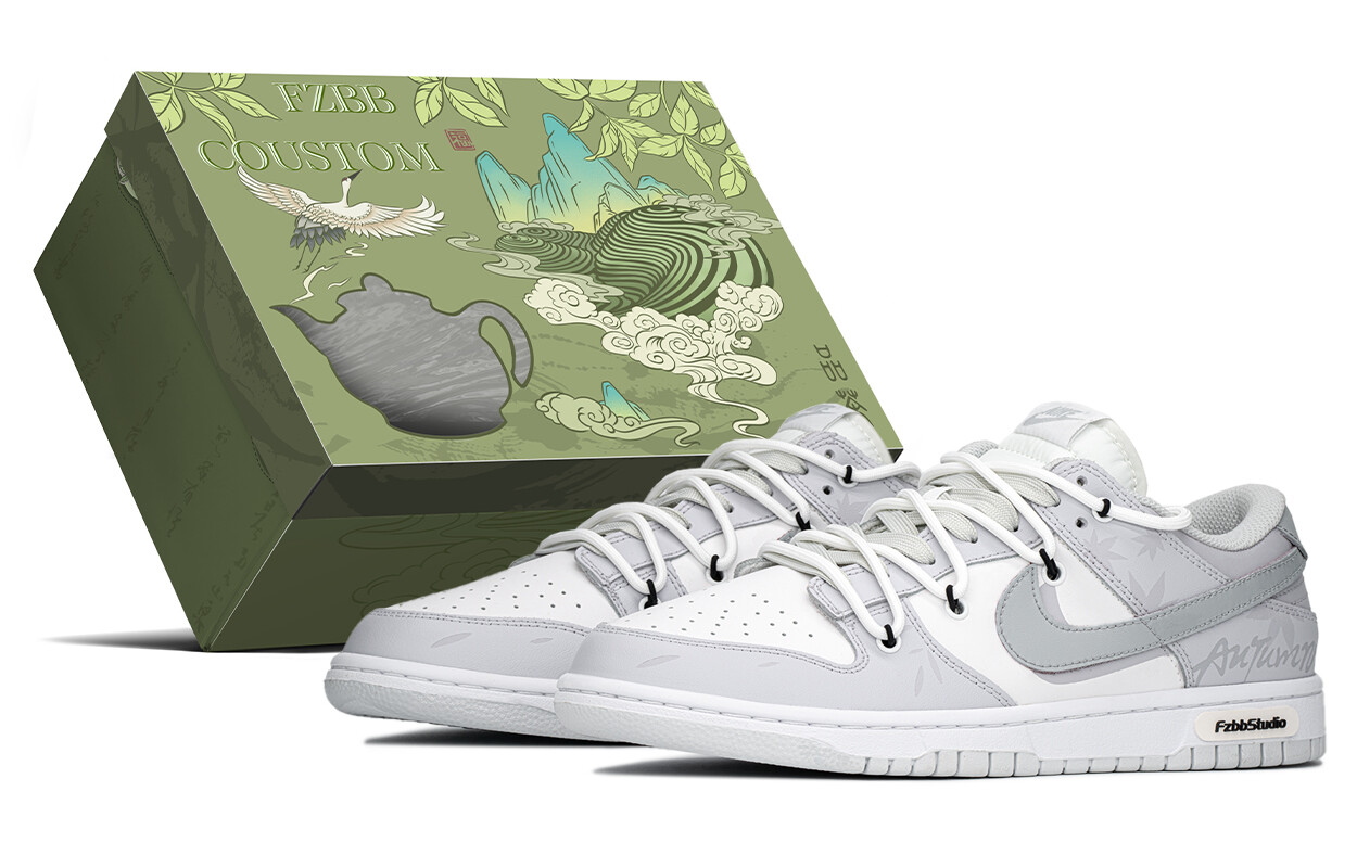 

Кроссовки для скейтбординга Dunk унисекс с низким верхом, белый/серый Nike