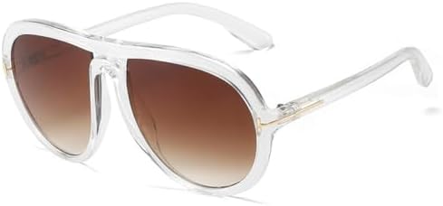 

Солнцезащитные очки для женщин в крупной оправе 2027 года, модные градиентные солнцезащитные очки, стильные разноцветные очки с защитой от УФ-излучения UV400 MTZJH, C8clear-brown