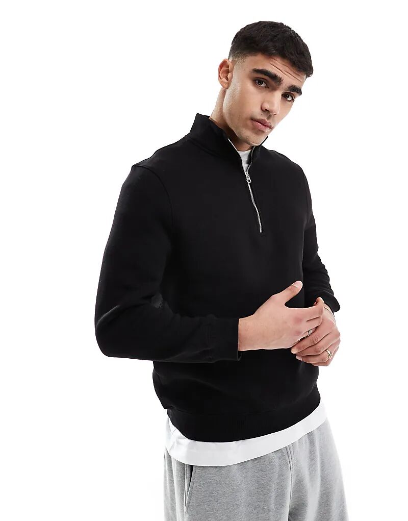 

Толстовка с застежкой-молнией черного цвета ASOS DESIGN
