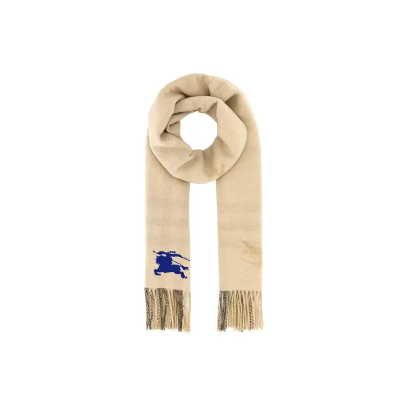 

Burberry Реверсивный клетчатый шарф с бахромой, Beige