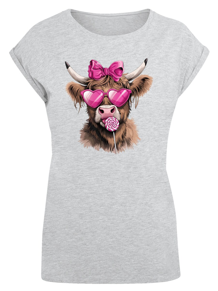 

Рубашка F4NT4STIC Highland Cow Valentinstag Sonnenbrille, серый
