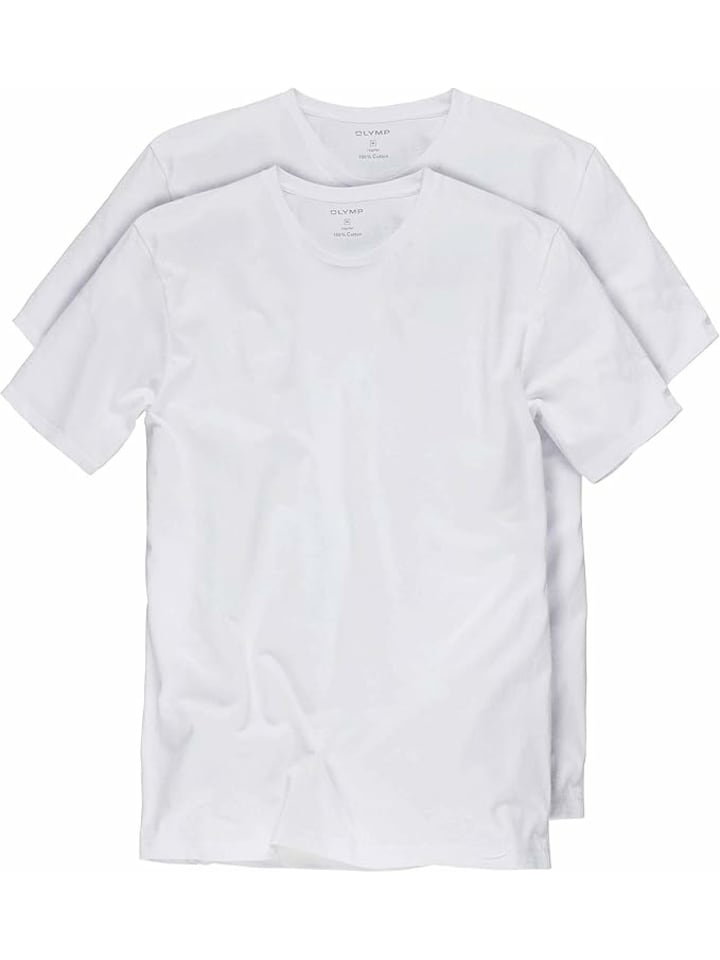 

Мужская футболка с круглым вырезом белого цвета OLYMP