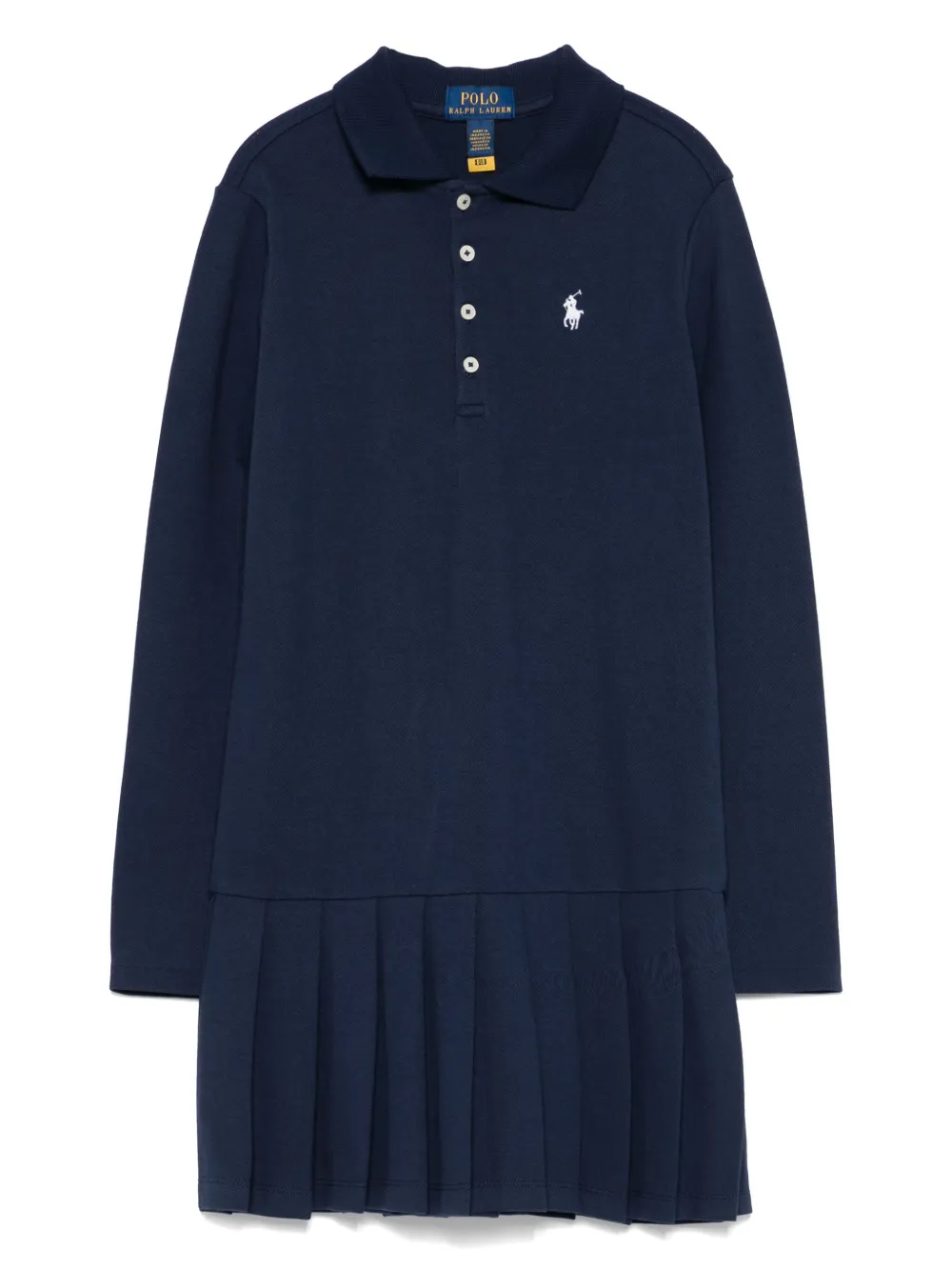 

Платье поло со складками Polo Ralph Lauren Kids, синий