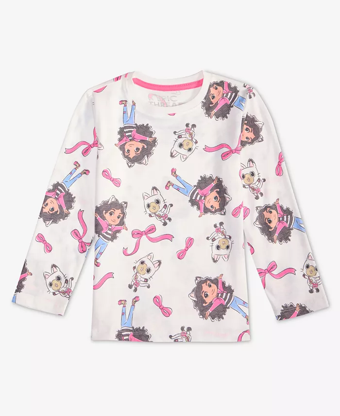 

Детская футболка с длинным рукавом Gabby для девочек 2T-4T Epic Threads, белый