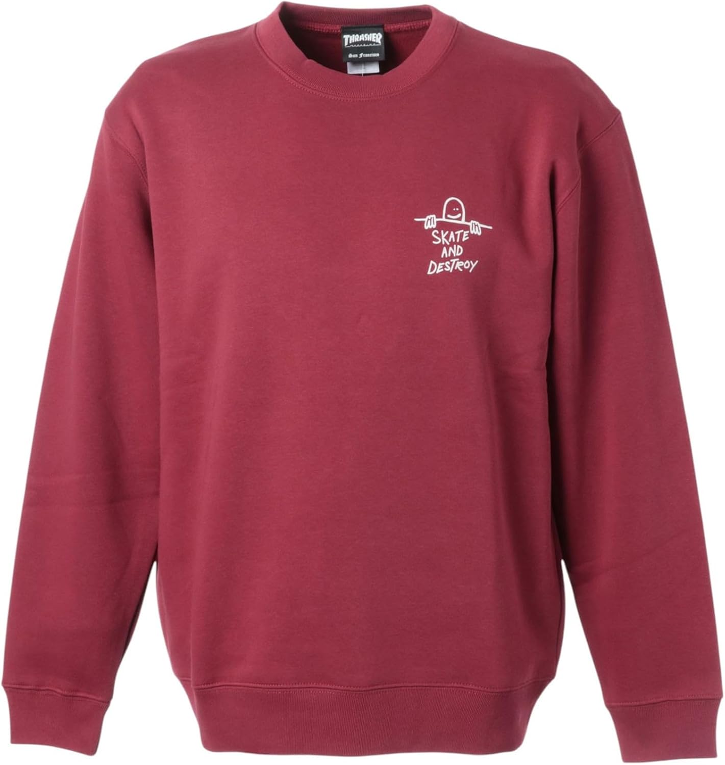 

Мужская толстовка с круглым вырезом Thrasher TH94601 / SK8 & DESTROY CREW (с логотипом бренда) Классическая модель, красный/бордовый