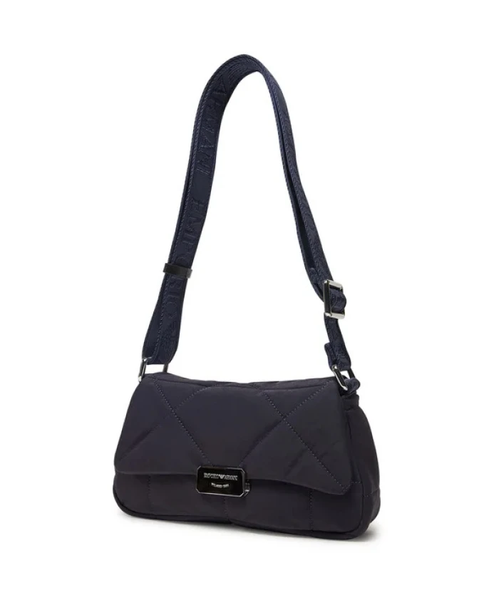 

Сумка через плечо среднего размера из стеганого нейлона. Emporio Armani, синий