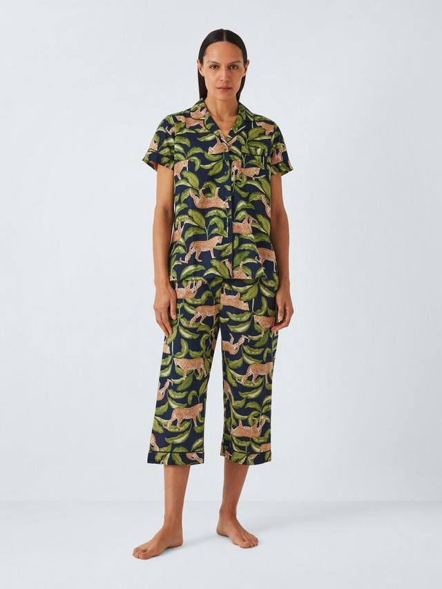 

Леопардовый укороченный пижамный комплект John Lewis, Navy