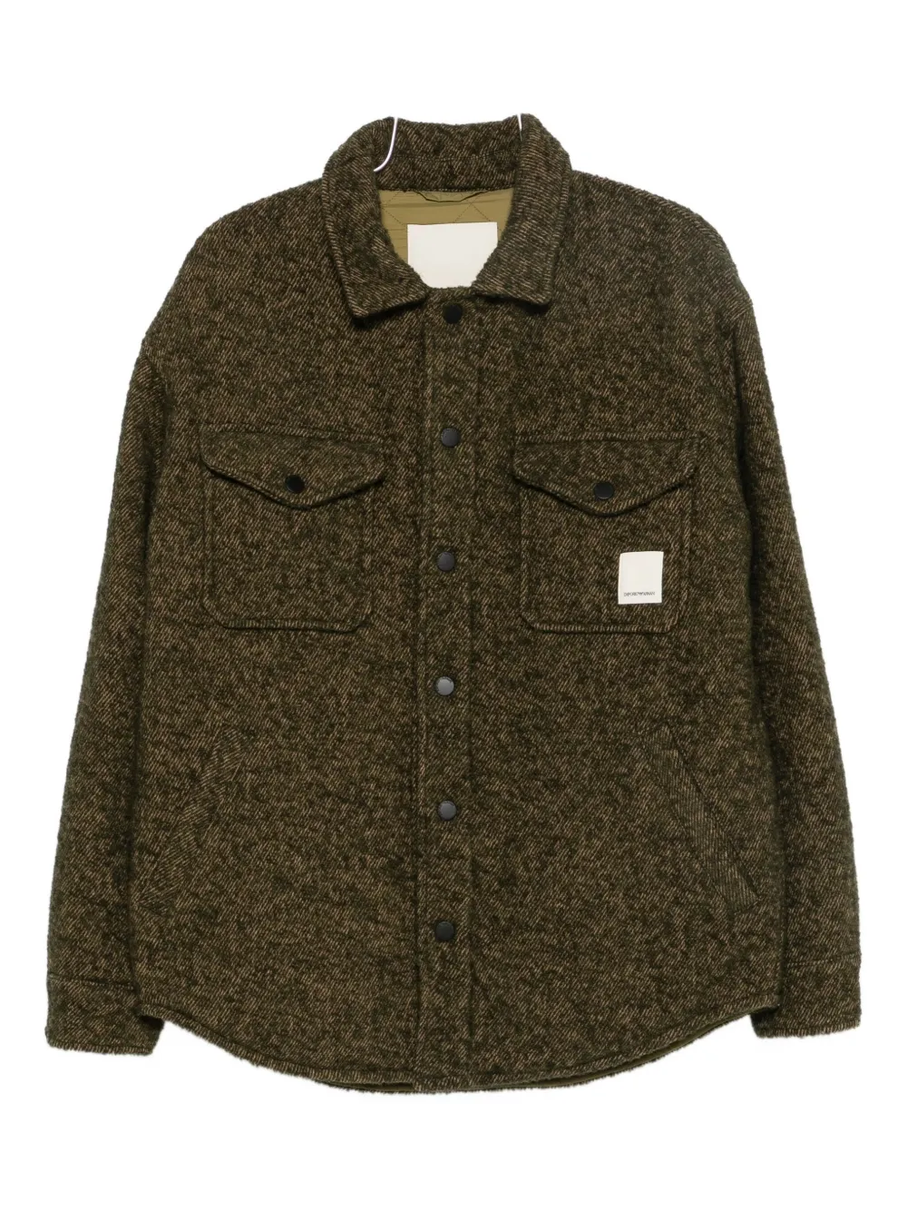 

Рубашка-куртка с нашивкой-логотипом Emporio Armani, зеленый