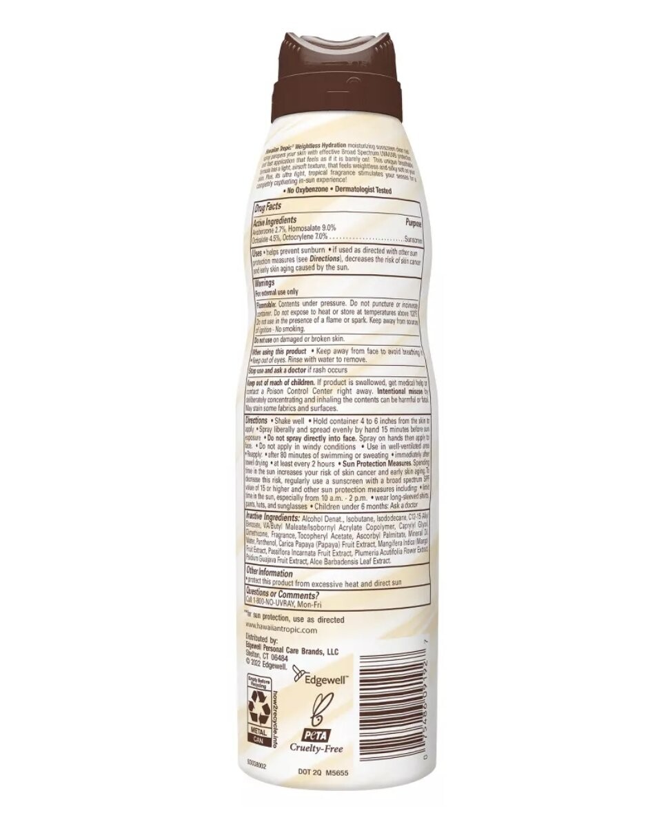Hawaiian Tropic, Спрей с солнцезащитным фильтром SPF 50, 170 г — фото 2