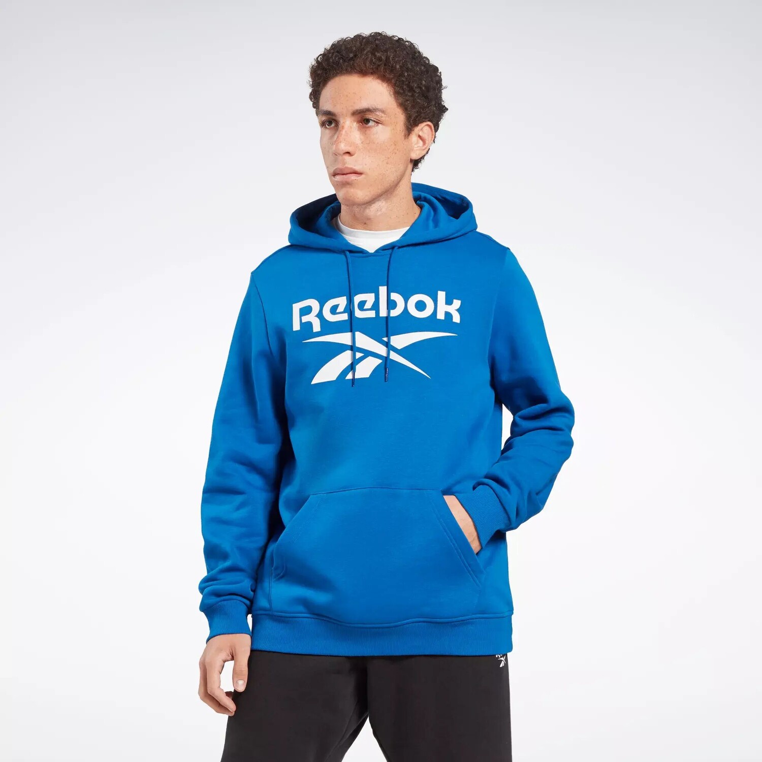 

Флисовый пуловер с логотипом Identity Reebok, темно-синий