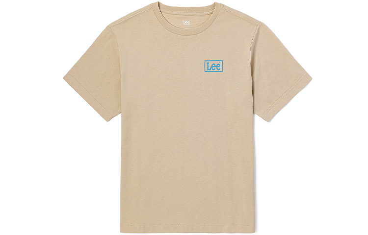 

Lee Мужская футболка бежевого цвета с круглым вырезом, умеренно прямой крой