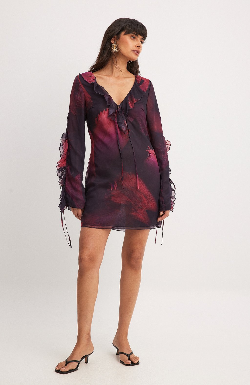 

Повседневное платье SHEER CHIFFON NA-KD, темно-серый